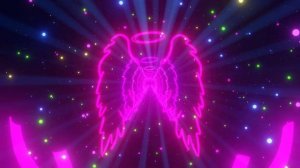 Neon Angel Wings Lights Motion Background Tunnel 4K VJ Loop\ Неоновые Крылья Тунель Заставка