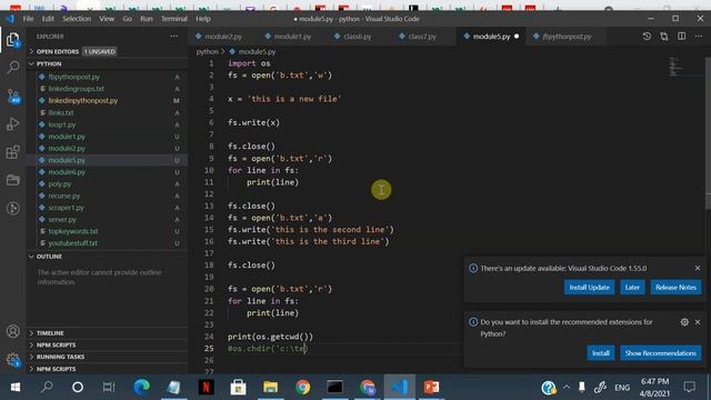 Learn Python - File handling    free  Python  part 4