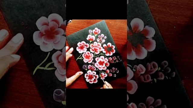 My beautiful one stroke flower painting #ytshorts #shortvideo #art