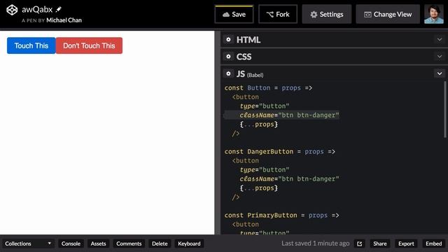 style with react components — composing button components (v15.6) 2018