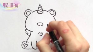 Як намалювати БІЛОГО ВЕДМЕДЯ-ЄДИНОРОГА. How to draw a WHITE BEAR