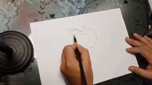 apple basic sketching, shading at outlining