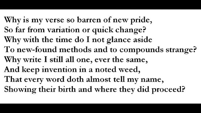 Sonnet 76, by William Shakespeare смотреть онлайн