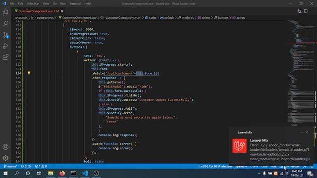 14. Laravel Vue js Data Delete