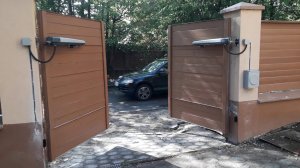 Установка автоматики NICE на распашные ворота
