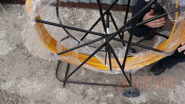 УЗК-М-СП-11-100 Кабельная протяжка 100 метров стеклопруток на тележке, желтый, Россия, RC19