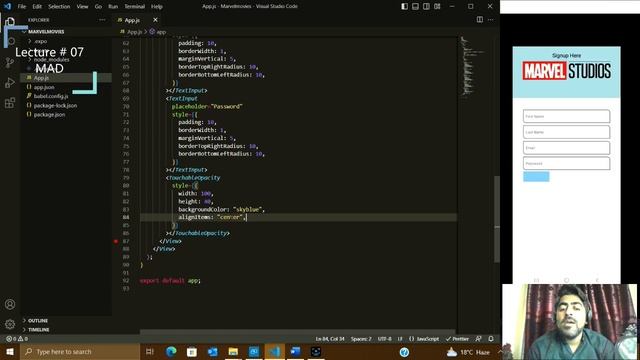 Android & IOS Development | Lecture 07 | Extension: Prettier, Signup page & new tags | Hindi / Urdu