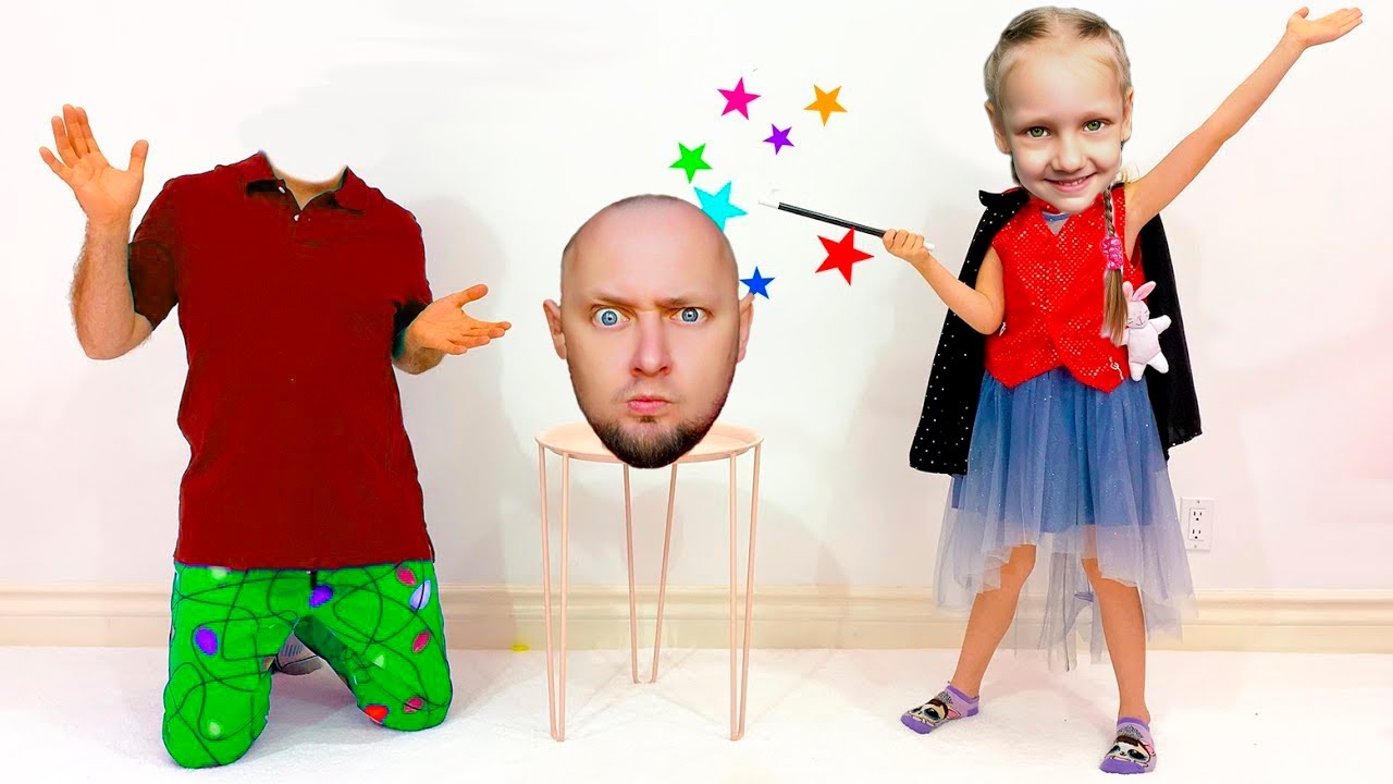 Настя показывает папе веселые фокусы смотреть онлайн