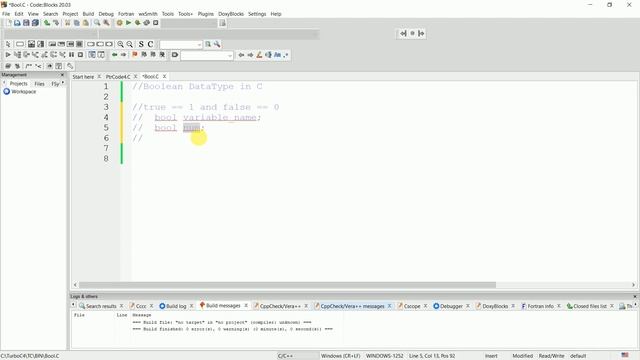 Boolean Data Type in C