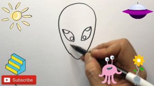 How To Draw a Cute Alien | Bolalar uchun begona rasmlar | рисуем инопланетянина для детей