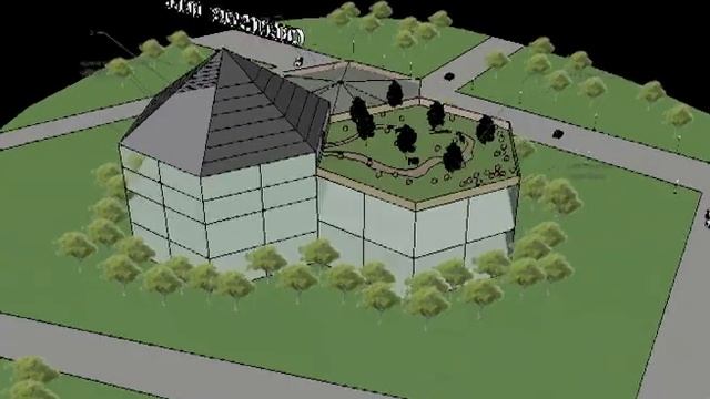 Видео 3D модель комплекса зданий смотреть онлайн