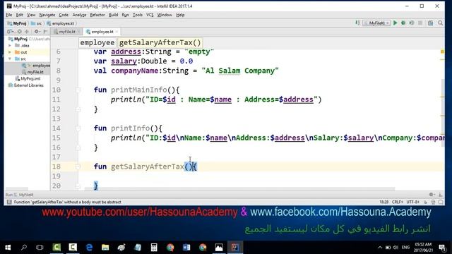 #84 kotlin انشاء دوال او وظائف داخل الكلاس او الفئة في كوتلن CREATE METHOD INTO CLASS смотреть онлайн