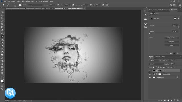 Smoke effect  in Photoshop 2020 | Photoshop Tutorials | Colourfularts.