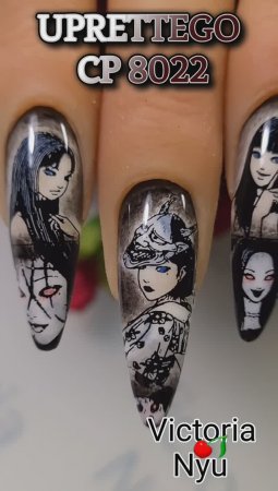 #tomie #anime #nails #nailart #naildesigns #stamping #ногти #stampingnailart #uprettego #стемпинг