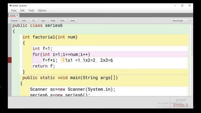Java sum of series 6