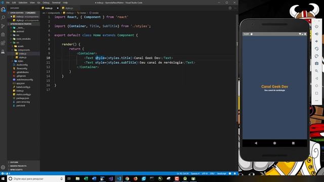 Aprenda React Native #18 - Estilização profissional com o componente StyledComponent смотреть онлайн