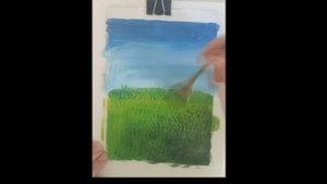 Рисуем разноцветную полянку с детьми, с помощ.ю вилки, легко и просто