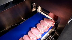 Промышленный автоматический слайсер Holac для нарезки мяса бекона на ломтики слайсы