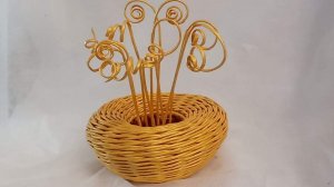МК. Золотая ваза из бумажной лозы. #31