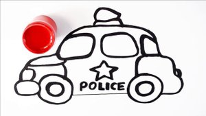 Как нарисовать Полицейскую машину / мультик раскраска Полицейская машина для детей / учим цвета