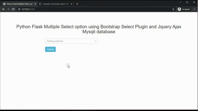 Python Flask Multiple Select option using Bootstrap Select Plugin and Jquery Ajax Mysql database смотреть онлайн