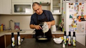 Банановый пирог на сковороде.