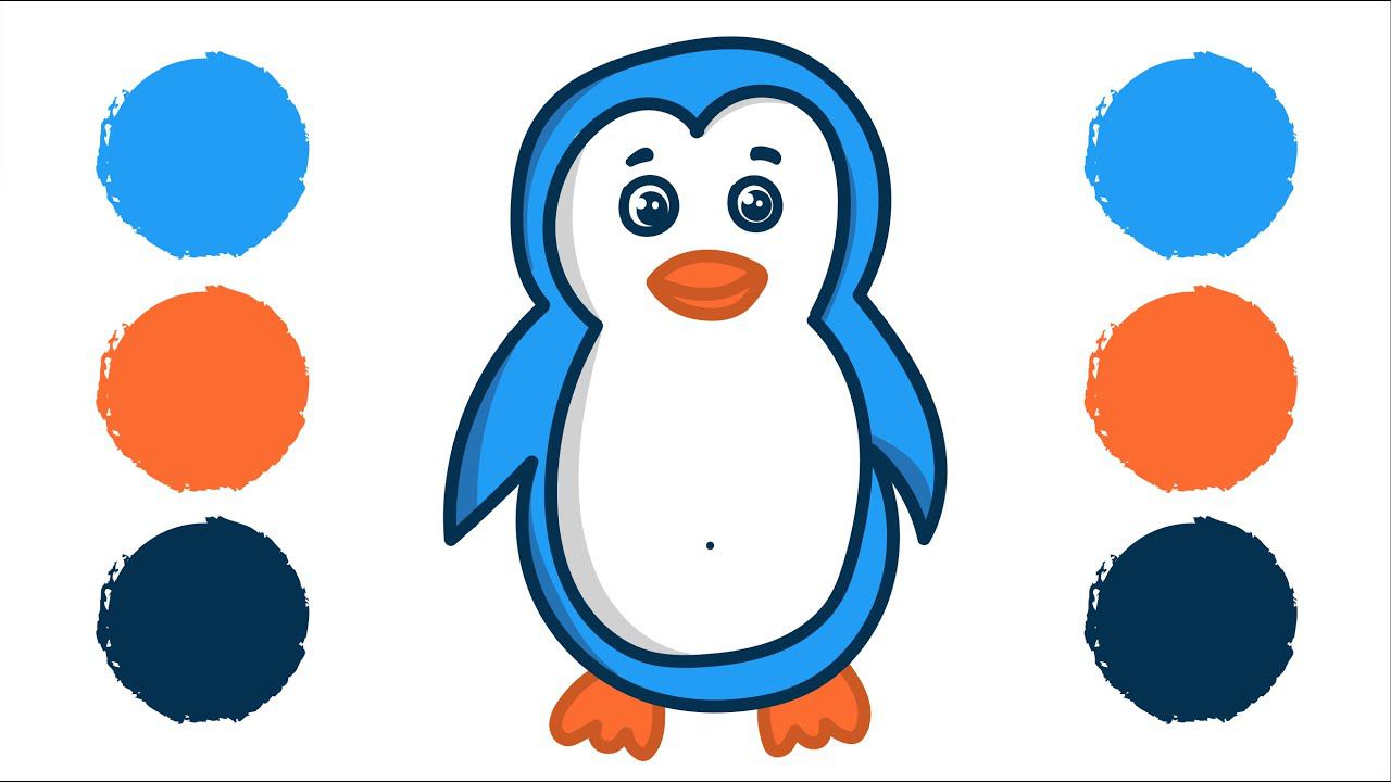 Как нарисовать ПИНГВИНА / Раскраска ПИНГВИН / How to draw a PENGUIN / PENGUIN coloring смотреть онлайн