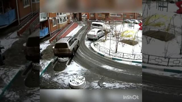 Водитель и клумба. Картина маслом. смотреть онлайн