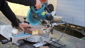 Makita LS0815FL mitre saw in action