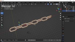как сделать золотую цепь в Blender 3D