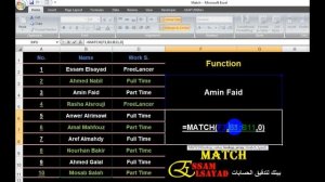 شرح دالة MATCH