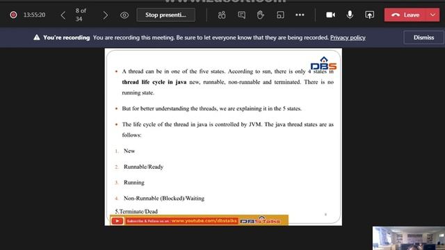 DBS -Introduction to Multi threading, UNIT-4:MULTI THREADING IN JAVA ,CSE II YEAR-1st SEM, JAVA смотреть онлайн