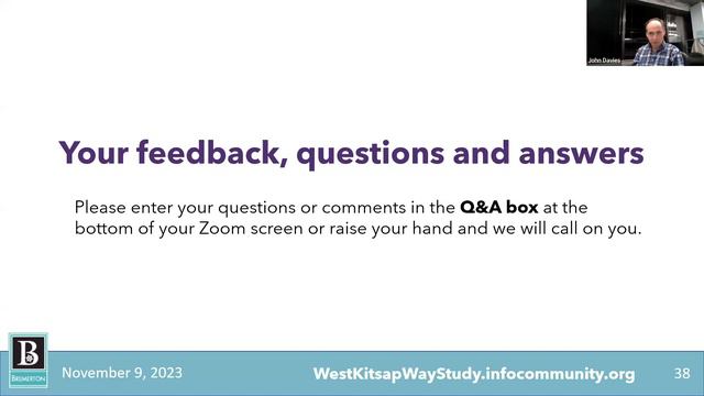 Bremerton Public Works West Kitsap Way Planning Study Presentation November 9, 2023