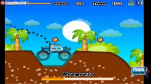 Police Monster Truck / 4x4 Truck Race / Browser Flash Games / Gameplay Video