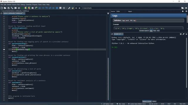 MS548 Advanced Programming - Python and TextBlob