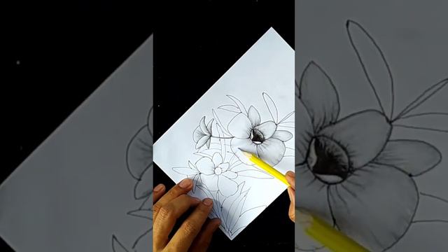 Orchid flower drawing easy|Beautiful flower drawing  with pencil|#orchid #flower #short