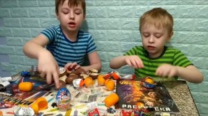 Мстители. супергерои Марвел. Открываем киндеры с Мстителями. Раскраски Мстители .