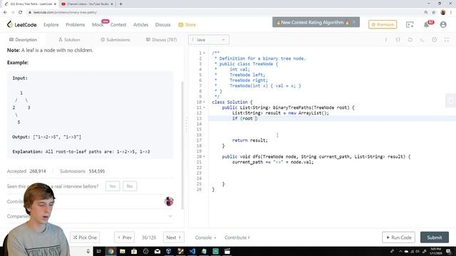 LeetCode 257. Binary Tree Paths (Algorithm Explained)