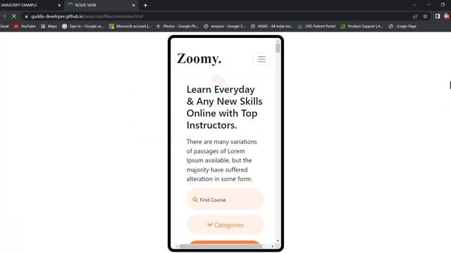 VIEW ON MOBILE, IPAD, DESKTOP IN JAVASCRIPT