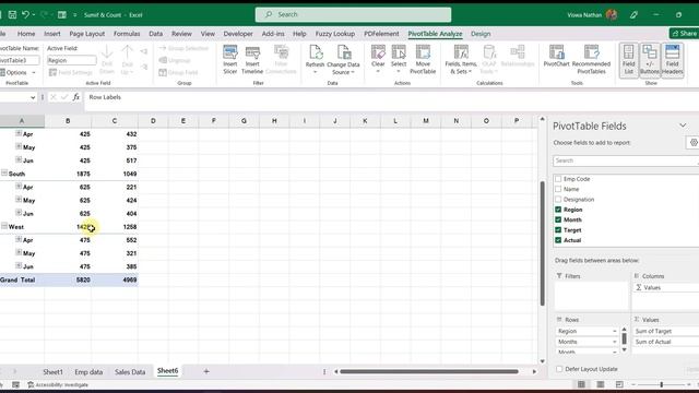 How to create Pivot Table - Tamil | Summarize Excel Reports | Get Multiple Summary in Excel