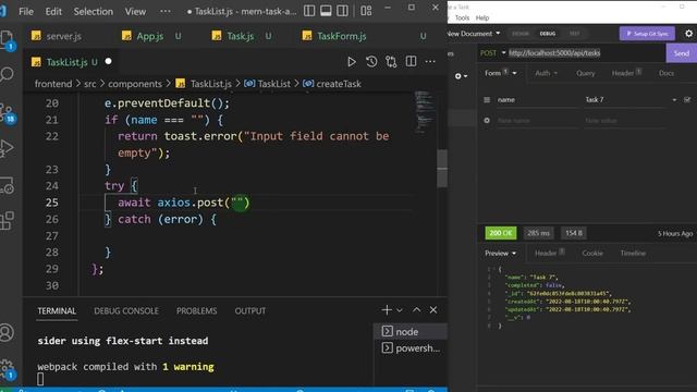 MERN Stack Tutorial | #19 - Save Task to Database смотреть онлайн