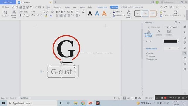 How to design a logo in MS Word or WPS Office || Simple , easy and Elegant logo design | Logo desig
