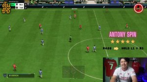 วิธีกดท่าหมุน Antony Spin หลอกหลังแทบหัก 🔥 I FC 24 FIFA 24