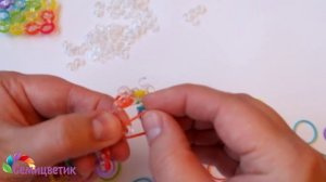 Как сделать самый простой браслет из резинок без станка, Loom Bands / Rainbow Loom