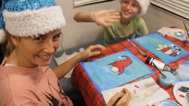 How to Paint a Christmas Gnome | Painting Lesson for Kids смотреть онлайн