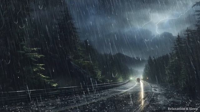 Entro 15 minuti ti addormenterai con forti piogge, vento e tuoni sulla strada forestale deserta смотреть онлайн