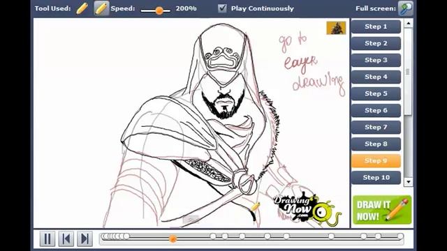 How to draw Ezio Auditore da Firenze from Assassin\'s Creed смотреть онлайн