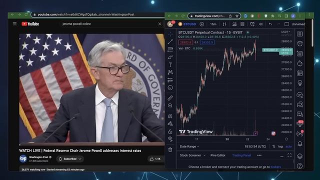 Выступление Пауэлла (главы ФРС) On-line! Как отреагирует Биткоин? Разбираем криптовалюты и акции смотреть онлайн