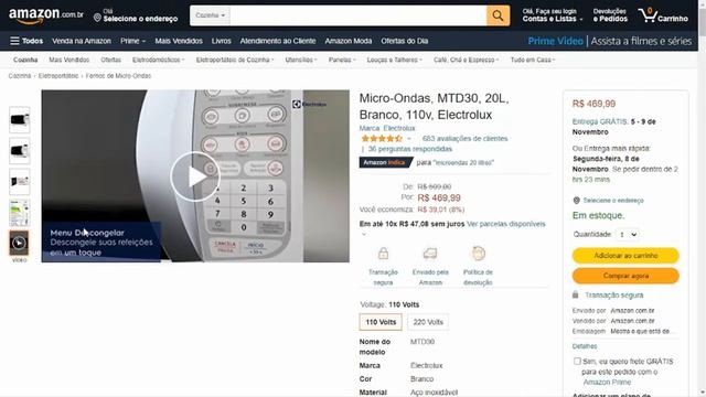 Microondas Electrolux 20 litros - Micro Ondas Electrolux 20 Litros - Micro Ondas electrolux MTD30 смотреть онлайн