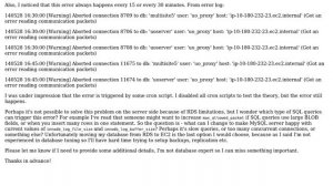 Databases: Aborted connection (Got an error reading communication packets) MySQL on Amazon RDS